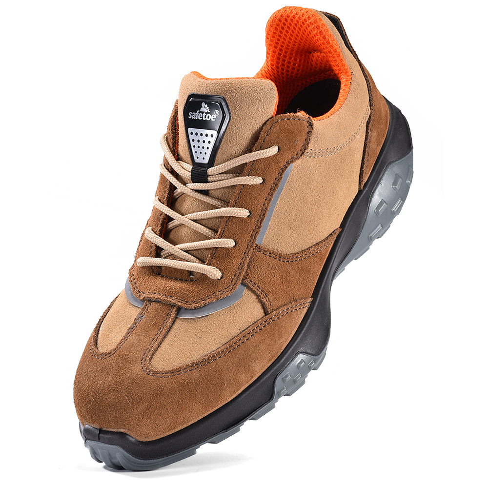 Sapatos de segurança respiráveis ​​com novo design L-7508 marrom antílope